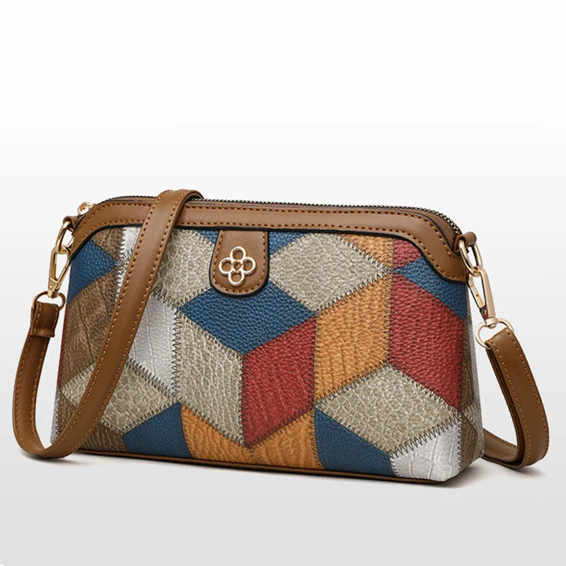 Mochila de estilo neutro para homens e mulheres, bolsa transversal, bolsa de ombro única de tamanho pequeno com estilo étnico, combinação de cores
