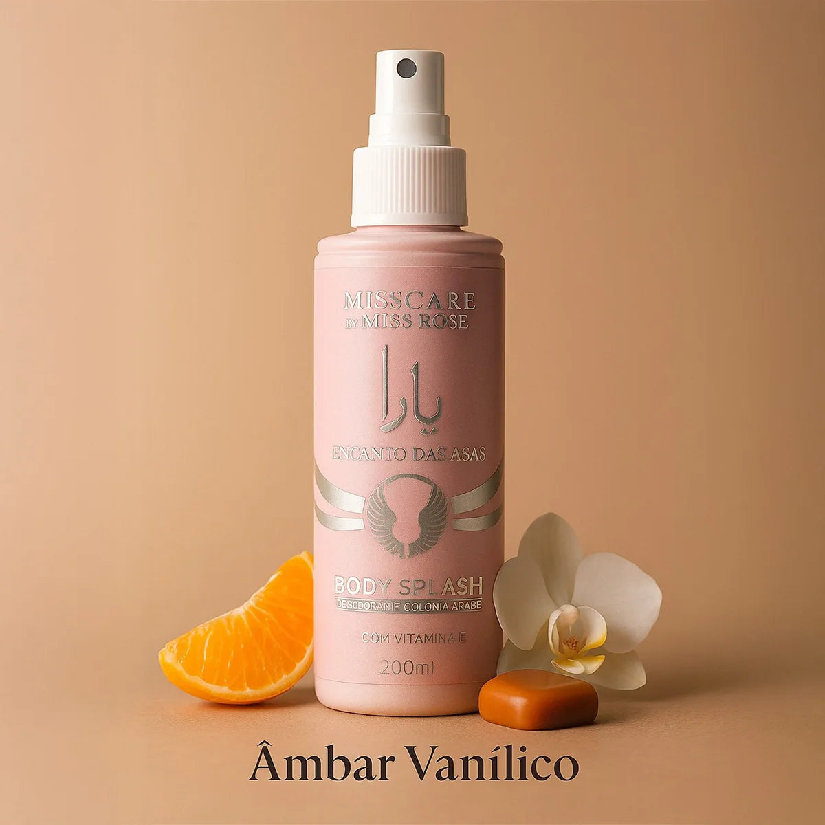 Splash Corporal Feminino Charm of the Wings 200ml - Miss Care by Miss Rôse · Desodorante com Vitamina E · Inspiração Árabe Yar a
