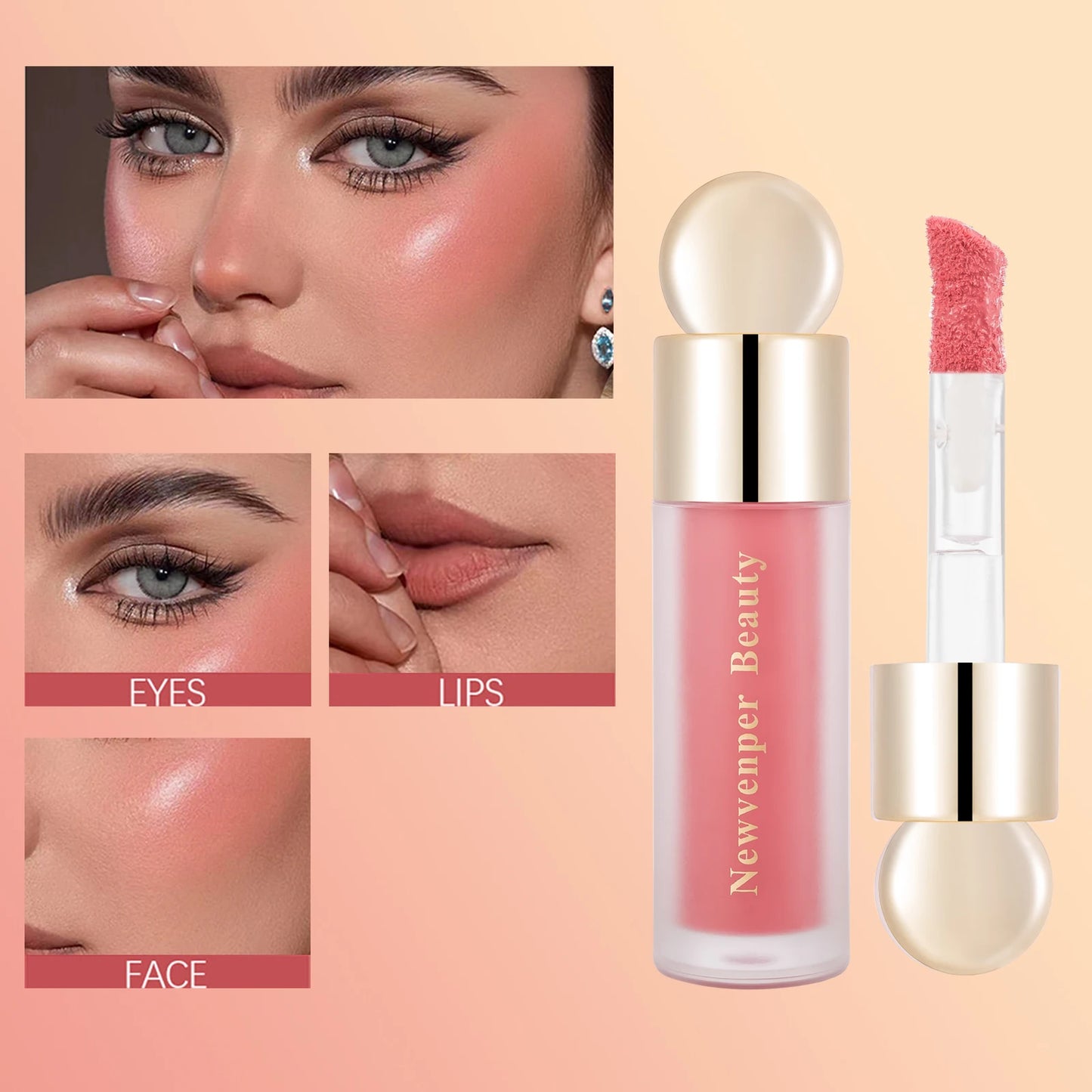 Liquid Highlighter + Liquid Blush + Liquid Contour for Face & Body, High Glossy Finish