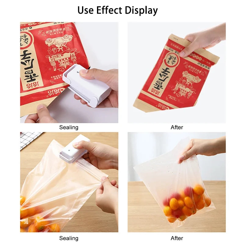 Mini seladora de sacos térmicos para alimentos.
