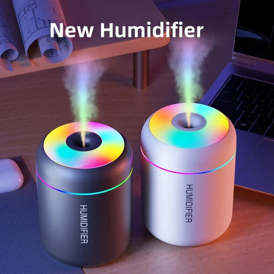 Mini Umidificador de Ar USB Elétrico de 180ml com Difusor de Aromas, Purificador de Óleos Essenciais e Luzes para Aromaterapia em Carro, Casa e Quarto