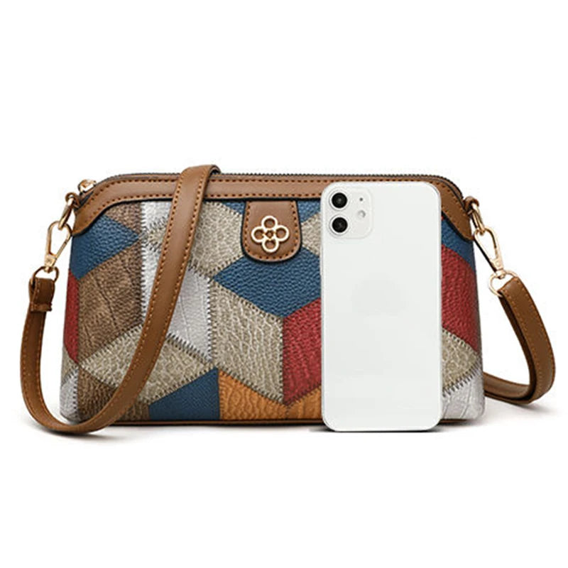 Mochila de estilo neutro para homens e mulheres, bolsa transversal, bolsa de ombro única de tamanho pequeno com estilo étnico, combinação de cores