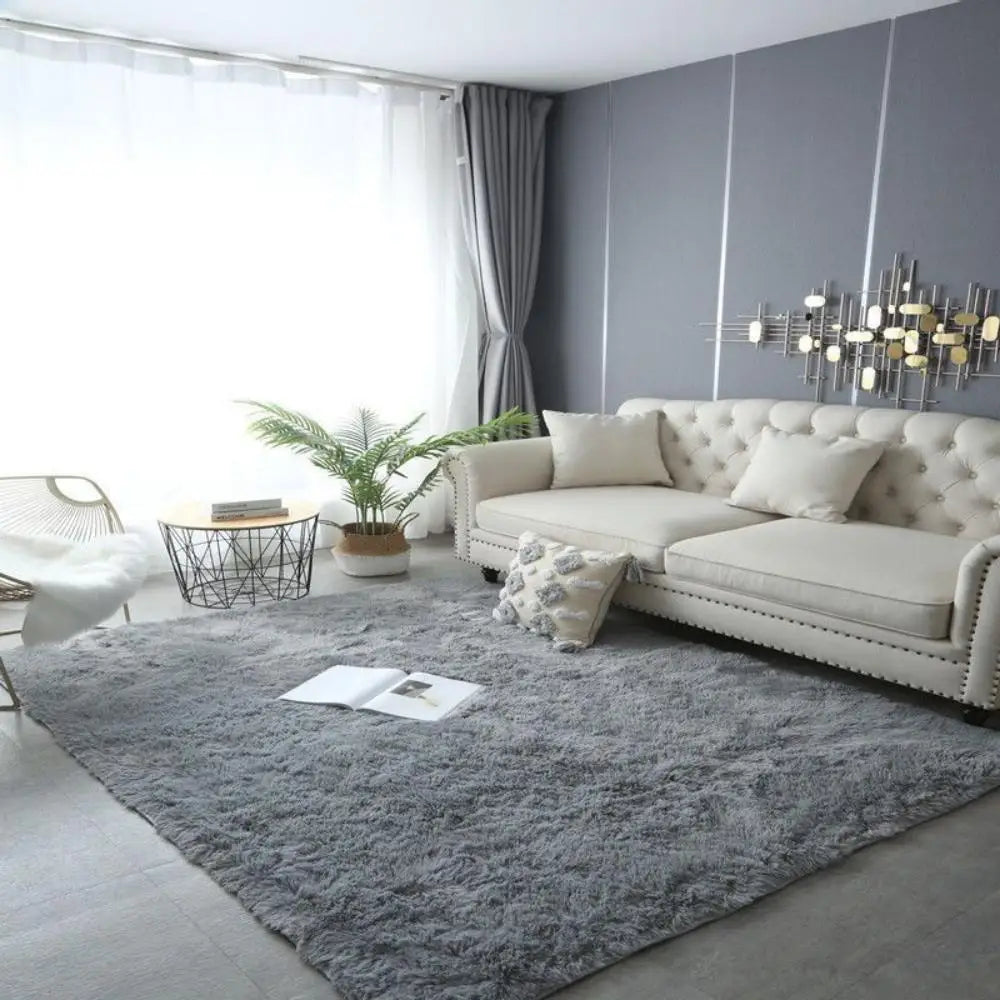 Tapete de Pelúcia  Decoração para Sala de Estar Tapete Macio e Fofo para Casa Quarto Infantil Tapete Antiderrapante