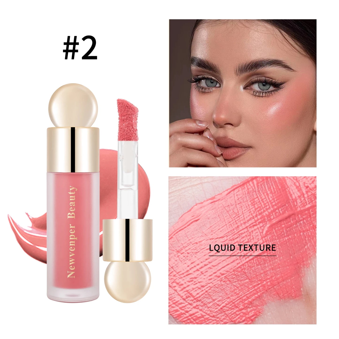 Liquid Highlighter + Liquid Blush + Liquid Contour for Face & Body, High Glossy Finish