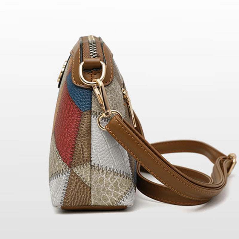 Mochila de estilo neutro para homens e mulheres, bolsa transversal, bolsa de ombro única de tamanho pequeno com estilo étnico, combinação de cores
