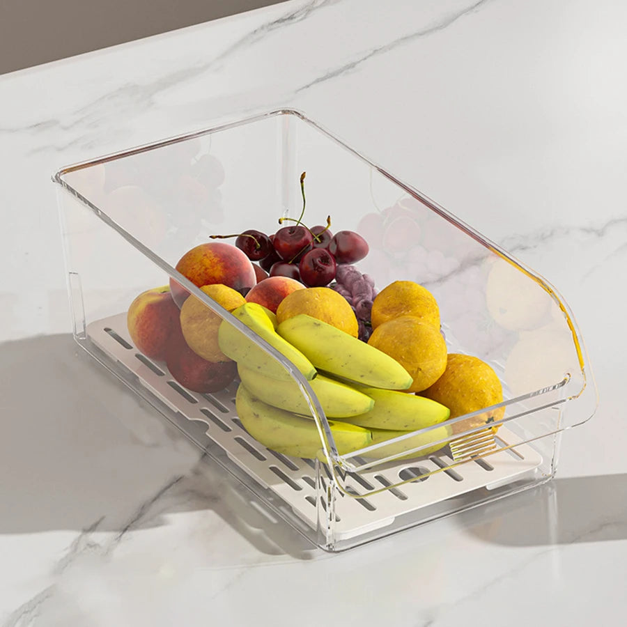 Organizador transparente para geladeira
