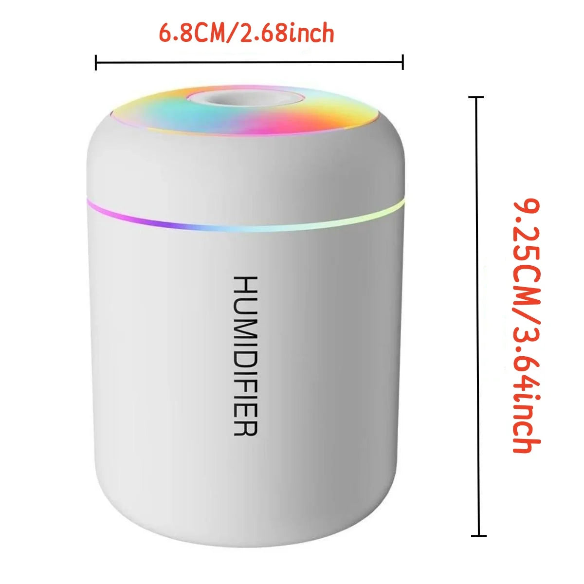 Mini Umidificador de Ar USB Elétrico de 180ml com Difusor de Aromas, Purificador de Óleos Essenciais e Luzes para Aromaterapia em Carro, Casa e Quarto
