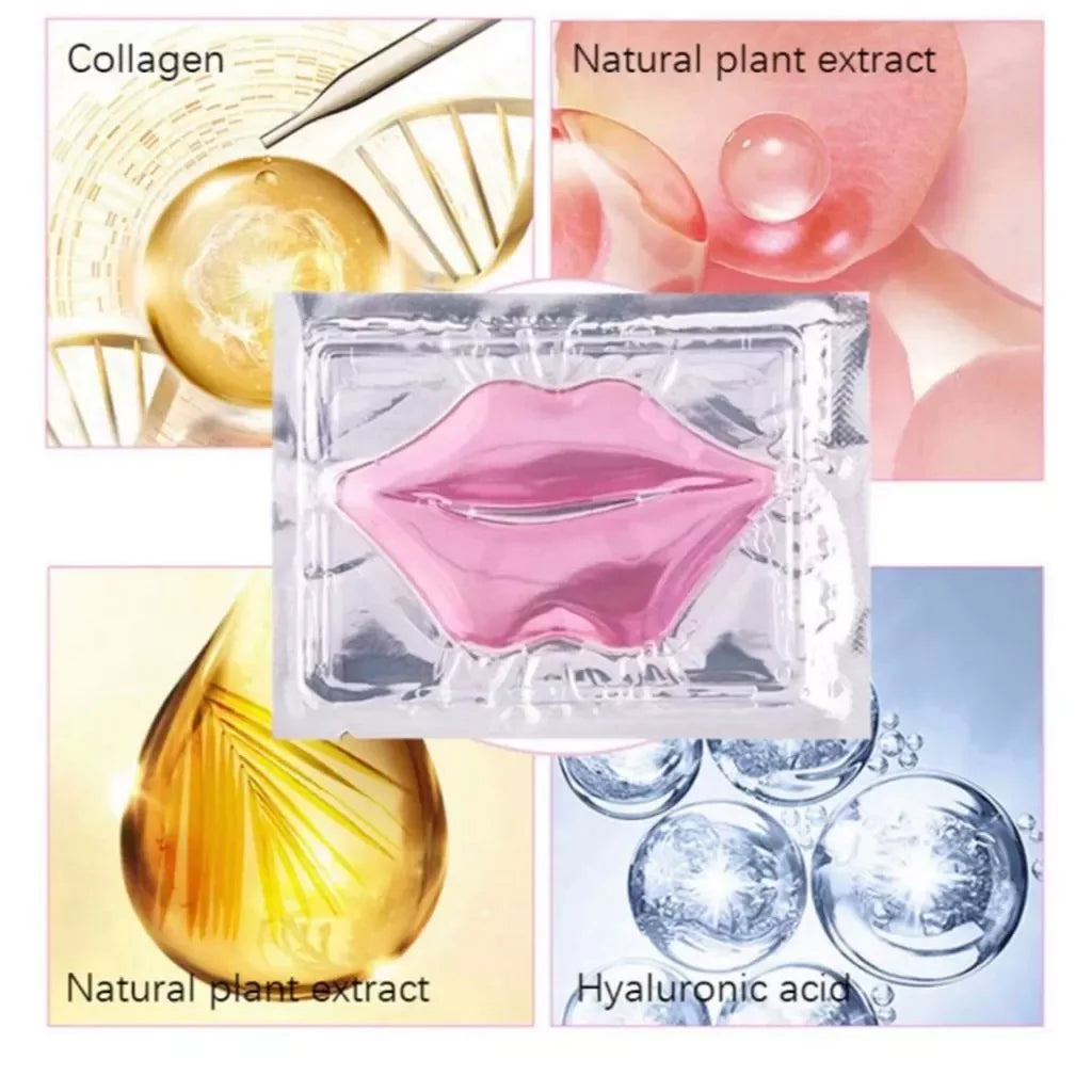 Kit de 10 Máscaras Labiais de Colágeno Cristal Hidratante - Hidratação Profunda