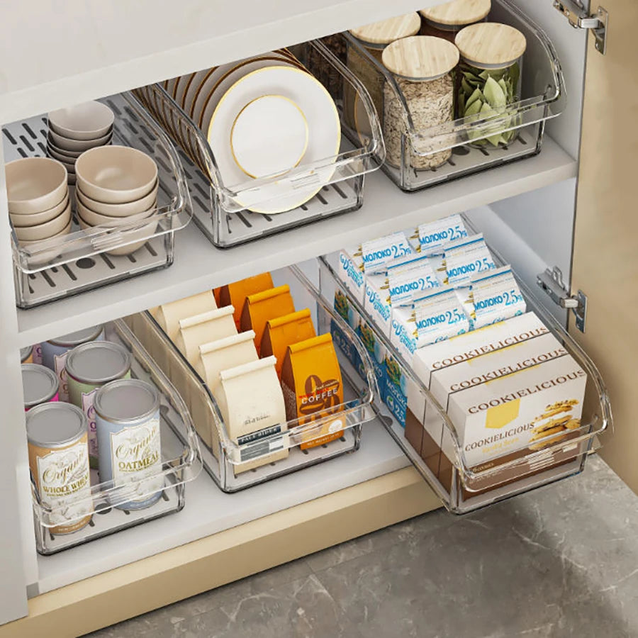Organizador transparente para geladeira