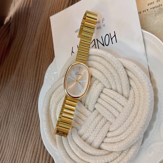 1 peça de Relógio Feminino Novo e Fashion com Pulseira Dourada, Estilo Vintage e Luxo Ins, Relógio de Quartzo Elegante e Versátil, relógio feminino