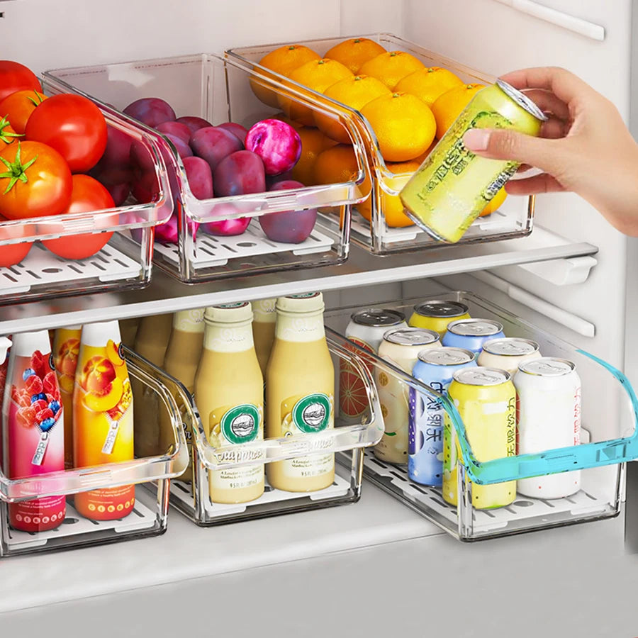Organizador transparente para geladeira