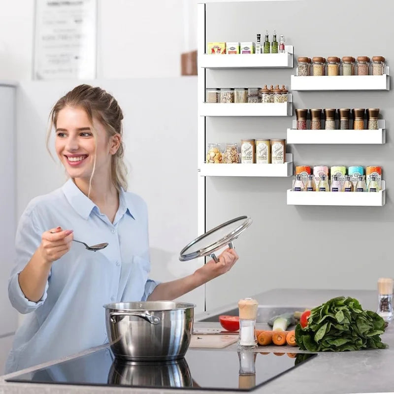 Cesta Magnética de Armazenamento para Geladeira, Suporte de Armazenamento Multifuncional para Cozinha, Cesta de Armazenamento que Economiza Espaço para Refrigerador