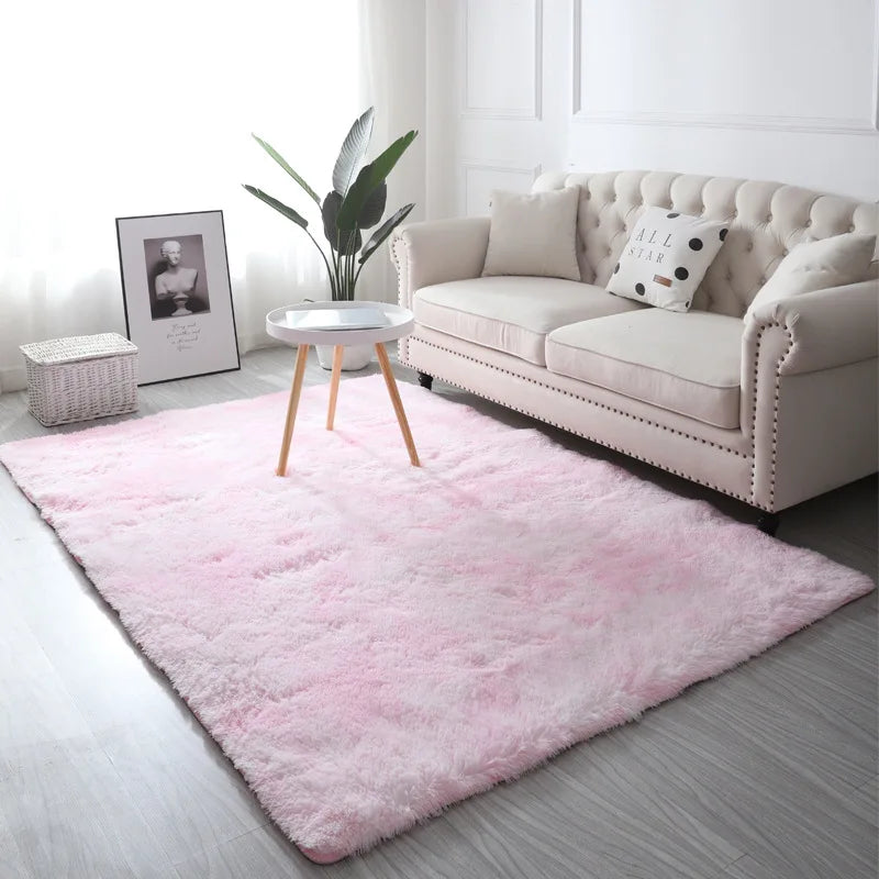 Tapete de Pelúcia  Decoração para Sala de Estar Tapete Macio e Fofo para Casa Quarto Infantil Tapete Antiderrapante