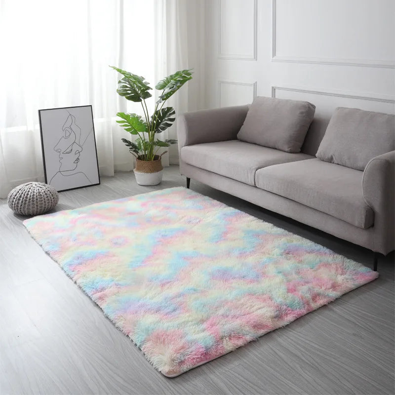 Tapete de Pelúcia  Decoração para Sala de Estar Tapete Macio e Fofo para Casa Quarto Infantil Tapete Antiderrapante