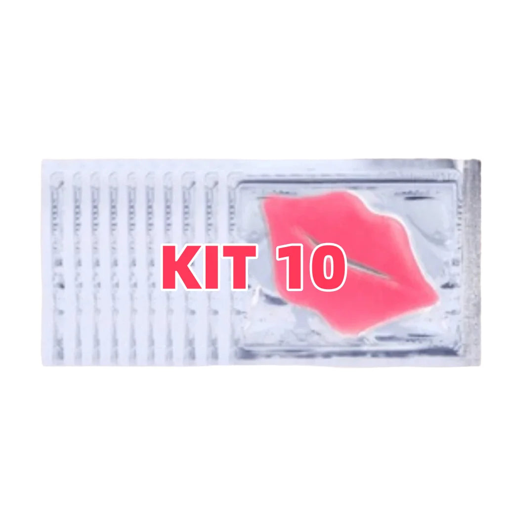 Kit de 10 Máscaras Labiais de Colágeno Cristal Hidratante - Hidratação Profunda